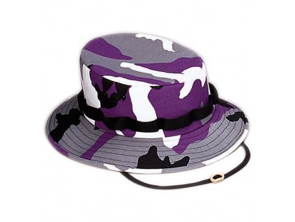 Klobouk JUNGLE fialové maskování VIOLET CAMO