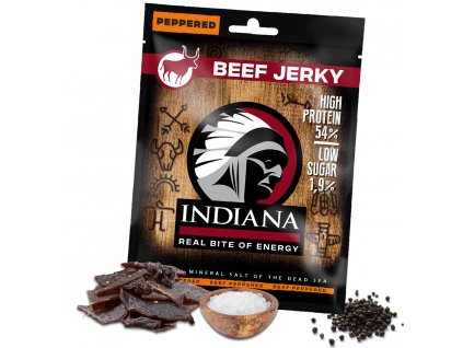 Sušené maso Indiana Jerky hovězí Peppered 25g