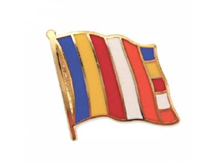 Odznak (pins) 20mm vlajka Buddhismus