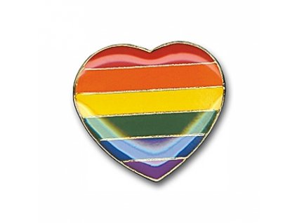 Odznak (pins) 20mm duhová vlajka LGBT Srdce