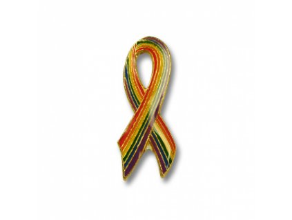 Odznak (pins) 25mm duhová vlajka LGBT Stuha vertikální