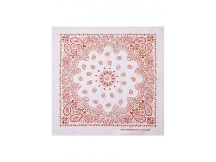 Šátek Bandana XL Urban Classics - bílý-oranžový