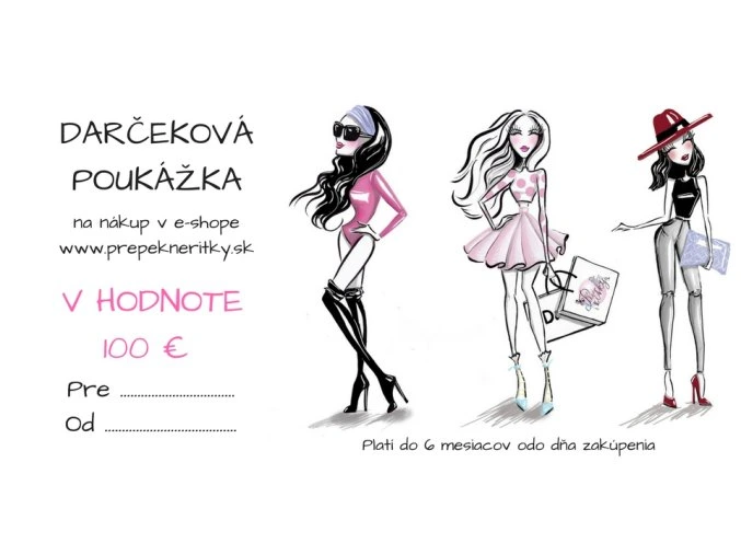Darčeková poukážka v hodnote 100 Eur