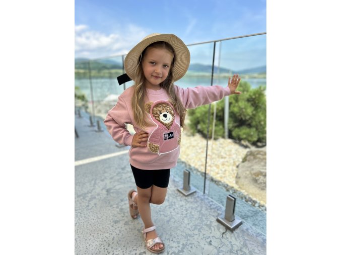 Mikina Teddy Bear - púdrová ružová