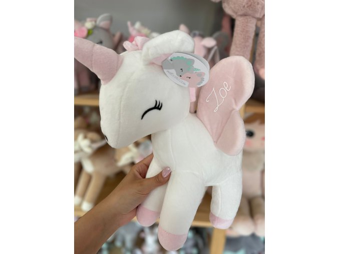 Plyšový jednorožec biela L