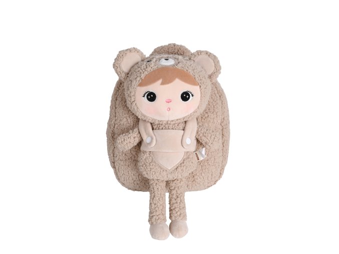 Metoo batoh s odnímateľnou bábikou Mackom béžový 1