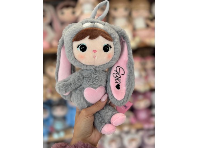 Metoo bábika Zajačik sivá:ružová, 30 cm 6