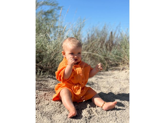 Detská mušelínová košeľa Palma oranžová 2