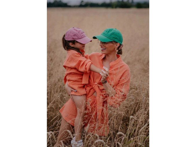 Detská mušelínová košeľa Palma oranžová 4 kópia