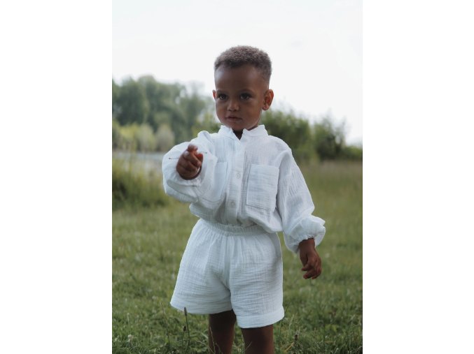 Detská mušelínová košeľa Palma biela 18 kópia
