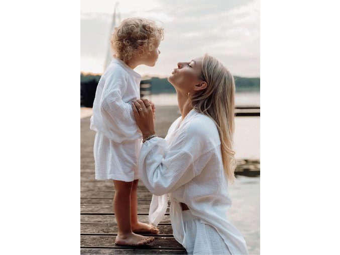 Detská mušelínová košeľa Palma biela 1 kópia