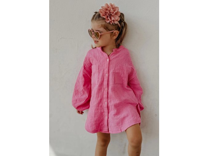 Detská mušelínová košeľa Palma ružová 1 kópia