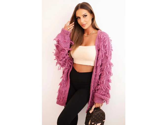 slo pl Damsky kardigan s strapcami a volnym strihom fialovy 34572 3 kópia
