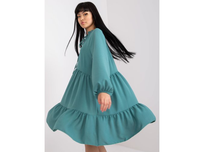 Boho šaty Grace Morska sukienka z falbana i dlugim rekawem 385777 1