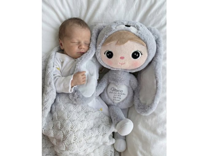 Metoo bábika Zajačik strieborný 10