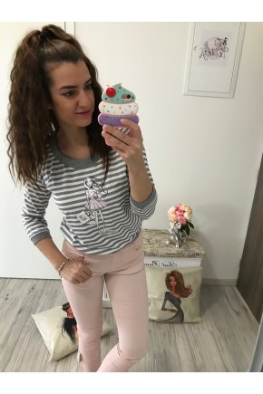 Mikina/Tričko FASHION GIRL - šedá VYPREDANÁ!