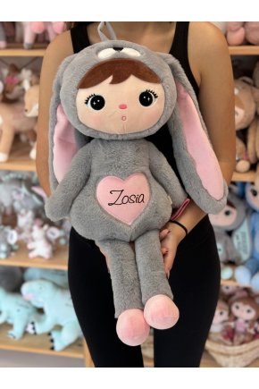 Metoo bábika Zajačik sivá:ružová , 70 cm 1