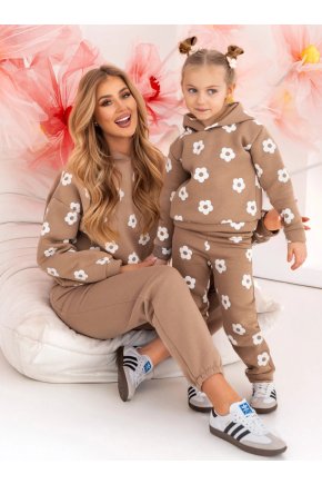 Set teplákových súprav pre mamu a dcéru Melissa biele kvety kópia