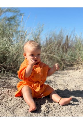 Detská mušelínová košeľa Palma oranžová 2