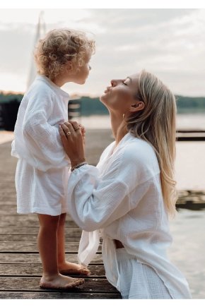 Detská mušelínová košeľa Palma biela 1 kópia