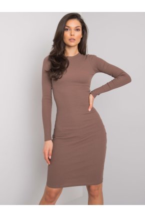 Priliehavé basic šaty Brazowa sukienka Lara RUE PARIS 381146 5