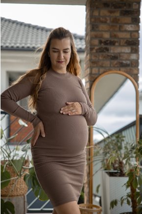 Tehotenské priliehavé basic šaty 2