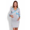 Tehotenská nočná košeľa s kontrastnými lemami 10