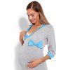 Tehotenská nočná košeľa s kontrastnými lemami 14
