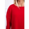 Vrúbkovaná súprava s oversize tričkom Cervena 20809 5