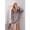 Velúrové šaty s leopardím vzorom siva 21795 2