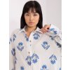 Bavlnená košeľa so vzoromEcru ciemnoniebieska koszula oversize z bawelny 399507 7