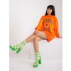 Predĺžená mikina CaliforniaPomaranczowa bluza dresowa oversize z nadrukiem i kapturem 385439 4