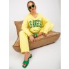 Predĺžená mikina Los AngelesHurtownia online Zolto zielona dresowa bluza z nadrukiem bawelniana 388311 2