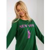 Predĺžená mikina New YorkHurt Ciemnozielono rozowa dluga bluza z nadrukiem oversize 391963 6
