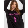 Predĺžená mikina New YorkHurt Czarno rozowa dluga bluza oversize z nadrukiem 391888 4