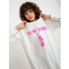 Predĺžená mikina New YorkHurt Ecru rozowa dluga bluza oversize z napisem 391948 6