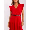Midi šaty s opaskom Sandy Czerwona midi sukienka z kopertowym dekoltem 399948 2