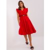 Midi šaty s opaskom Sandy Czerwona midi sukienka z kopertowym dekoltem 399948 6