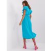 Midi šaty s preloženým dekoltom Niebieska sukienka z falbankami przy rekawach 399777 2