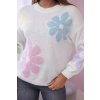 Mohérový sveter s kvetinami Sivobiela 27668 3 kópia