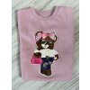 Predĺžená mikina Teddy Bear - púdrová ružová
