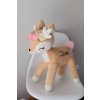 Plyšový jelenček s venčekom ružová 35 cm 130 4