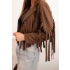 Semišová bunda so strapcami hneda 33298 1 kópia