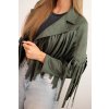 Semišová bunda so strapcami khaki 33297 4 kópia