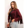 Semišová bunda so strapcami bordova 33300 3 kópia