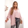Oversize mušelínová košeľa Nell Plus Size tmava pudrova ruzova 31261 3 kópia