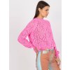 Sveter s pleteným vzorom Trixy Rozowy azurowy sweter klasyczny z welna RUE PARIS 386655 4