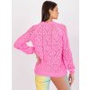 Sveter s pleteným vzorom Trixy Rozowy azurowy sweter klasyczny z welna RUE PARIS 386655 5