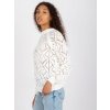 Sveter s pleteným vzorom Trixy Bialy azurowy sweter klasyczny ze stojka RUE PARIS 386641 1