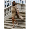 Priliehavé šaty Evelin Camelowa prazkowana sukienka basic z polgolfem 389673 3 2